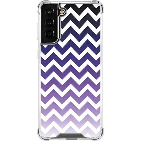 Chevron Purple Ombre Galaxy S21 FE Clear Case